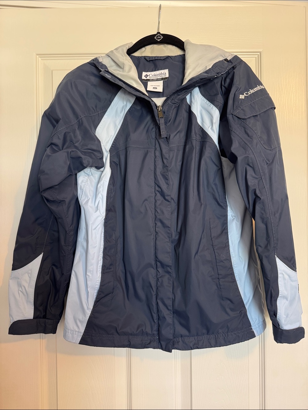 Columbia Navy and Light Blue Women's Rain Shell Jacket